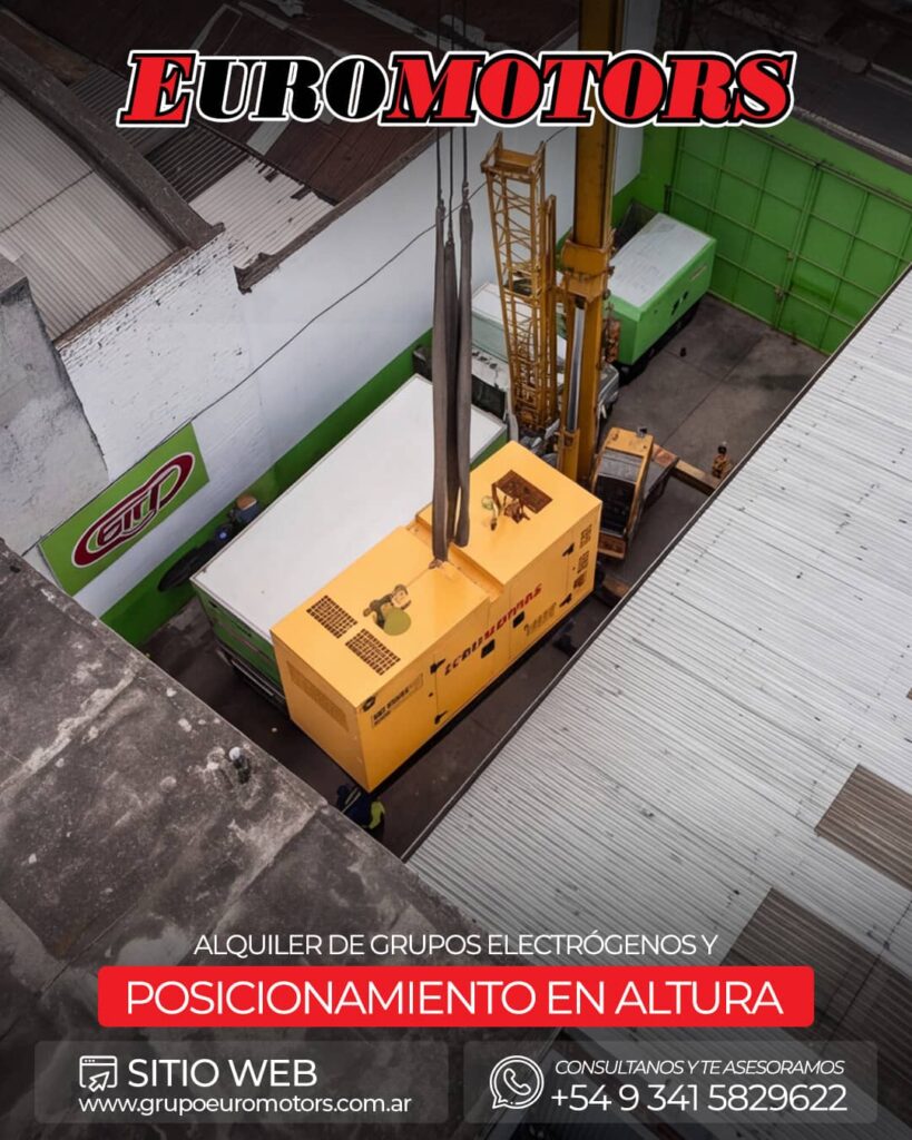Izaje de grupos electrógenos con grúa