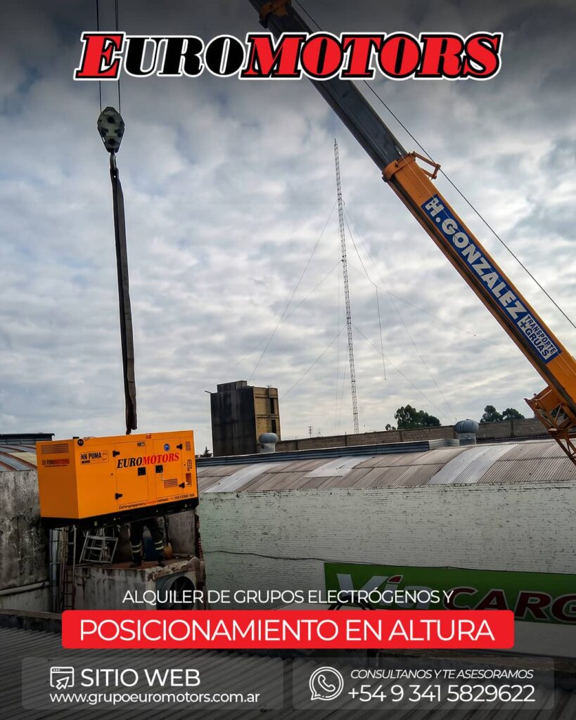 Izaje de grupos electrógenos con grúa