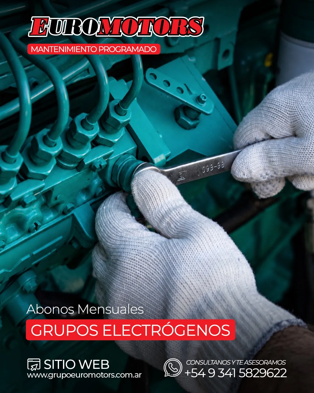 Mantenimiento del generador: trabajo técnico sobre el motor