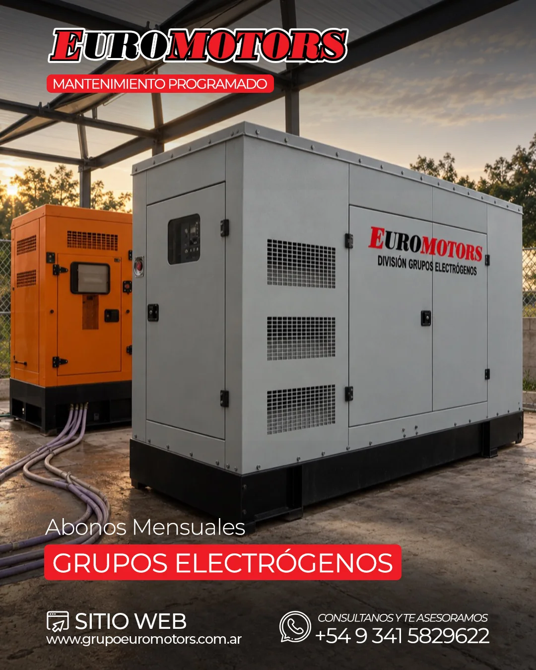 Grupos electrógenos con cabina en una instalación de respaldo