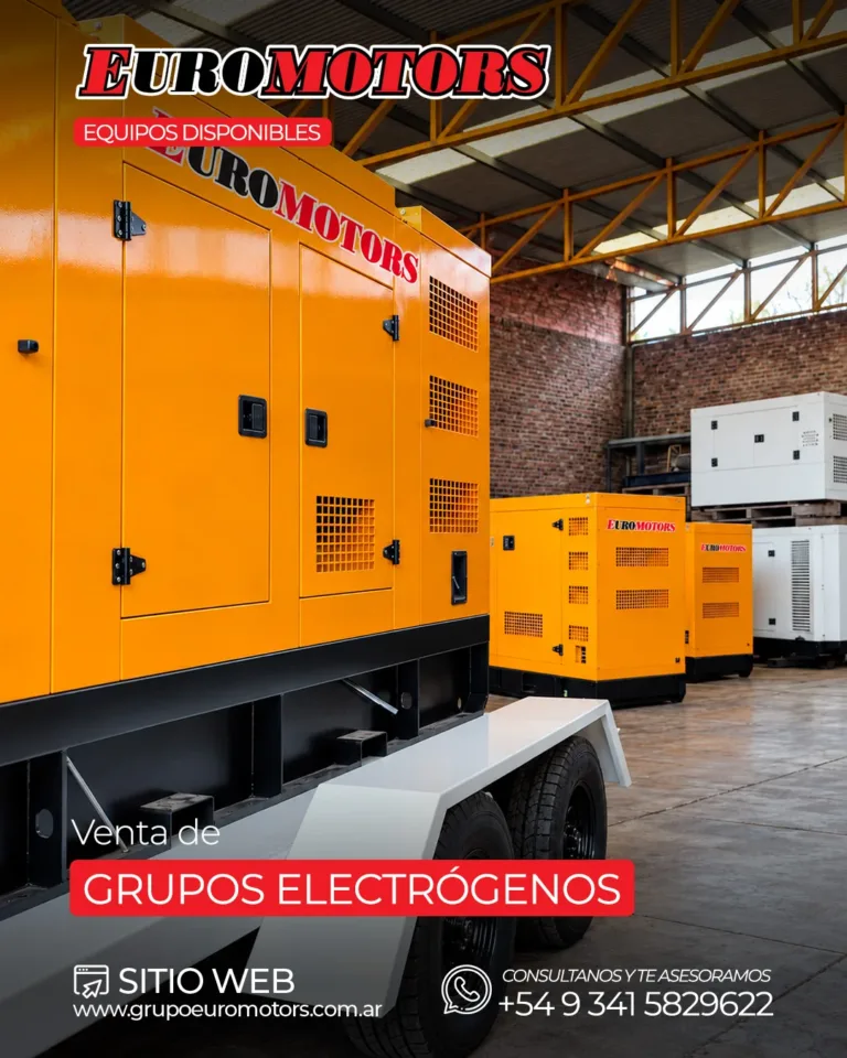 Grupo electrógeno EuroMotors sobre tráiler presentado para consultas de cotización